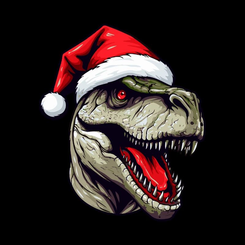 Dinosaur Head Christmas Portrait