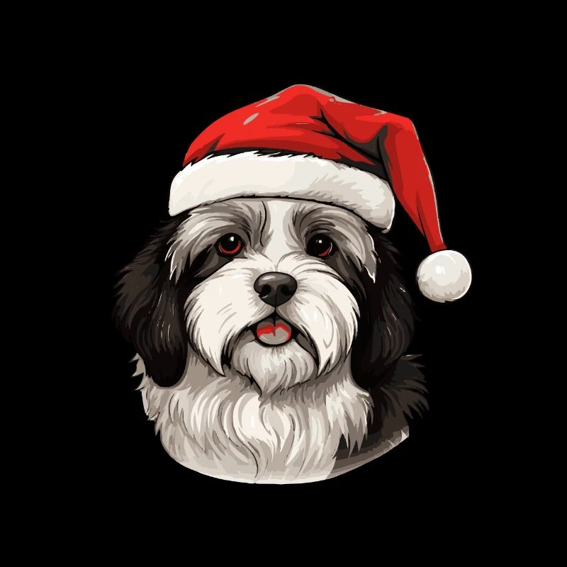 Havanese Hund Weihnachten Kopf