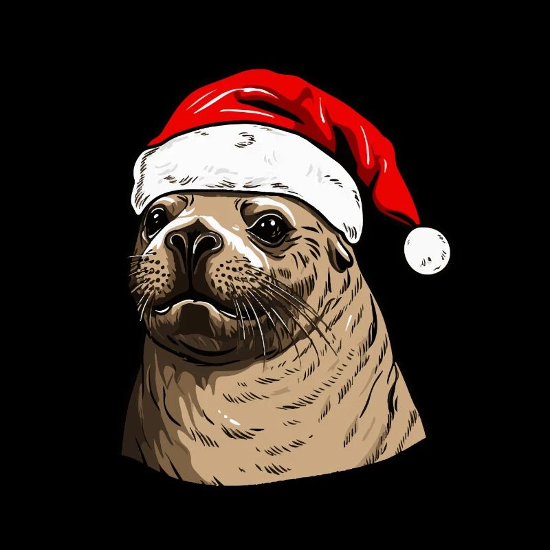 Robbe Seehund Weihnachten Tier Kopf
