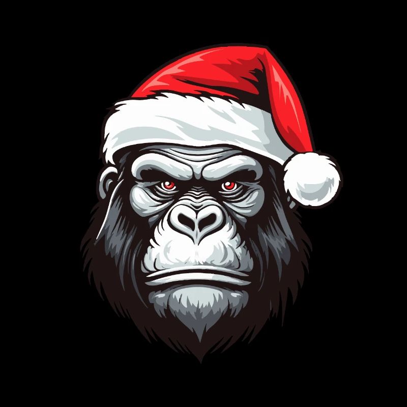 Portrait de Noël tête de gorille