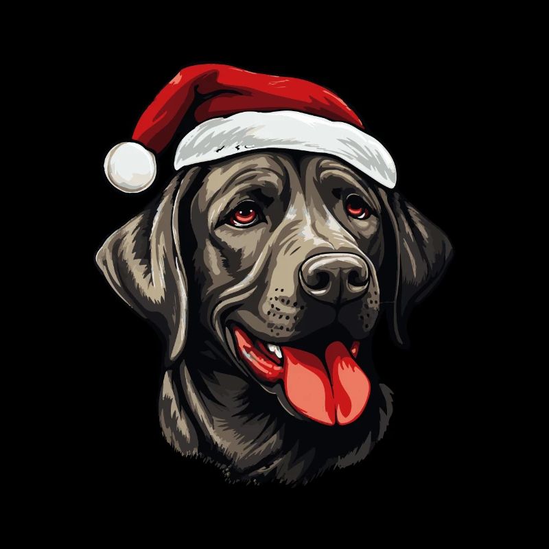 Labrador Dog Head Christmas Portrait