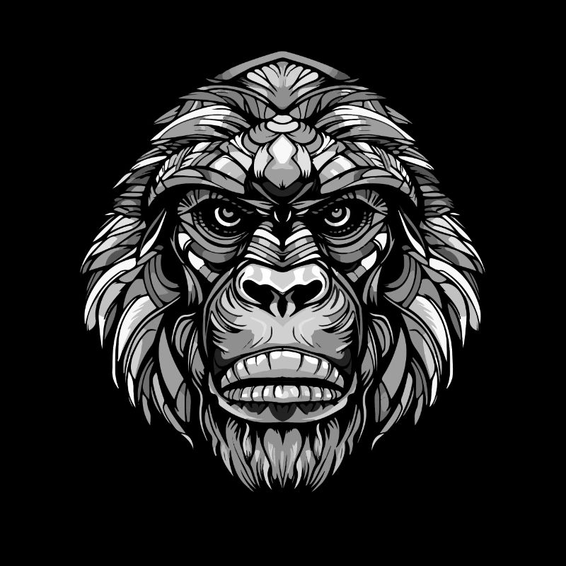 Tête d’animal de gorille