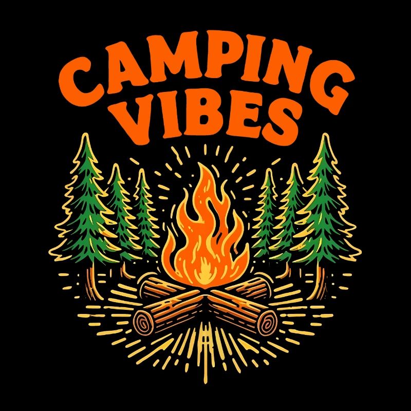 Camping Vibes Feu de camp Nature Camper