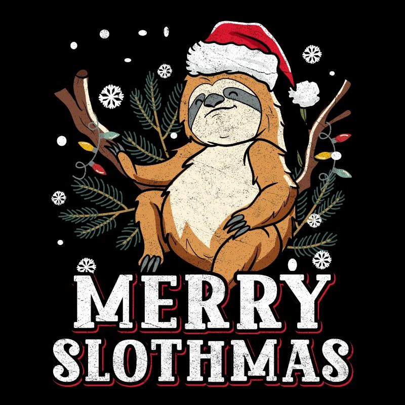 Joyeux jeu de mots de paresseux Noël