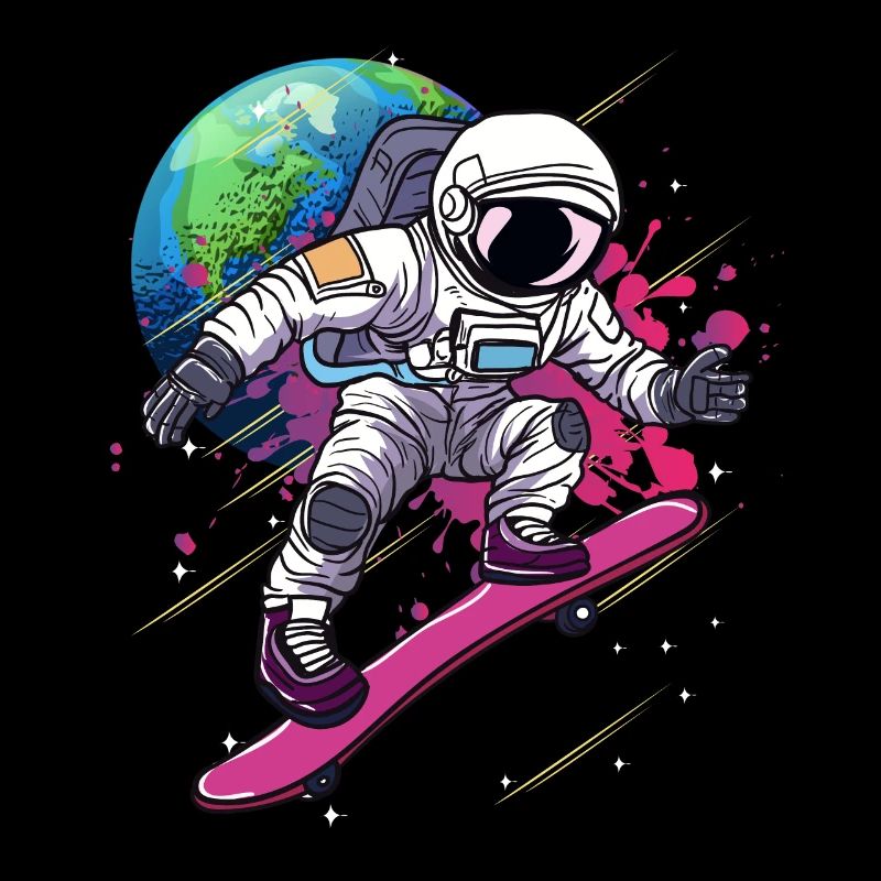 Astronaut Skateboard Outer Space Skateboarder