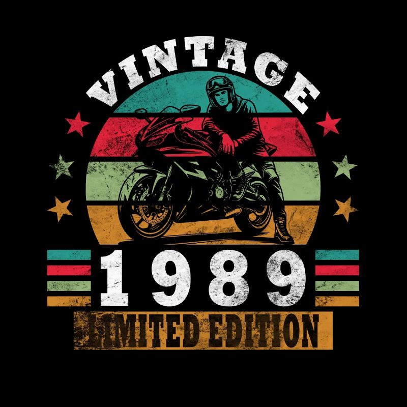 1989 Geburtstag Vintage Biker Motorrad Geschenk