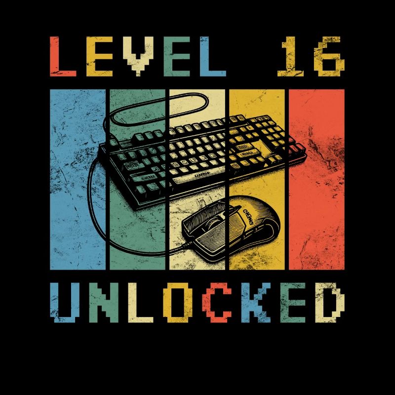 16th Birthday - 16 Years Level 16 Unlocked