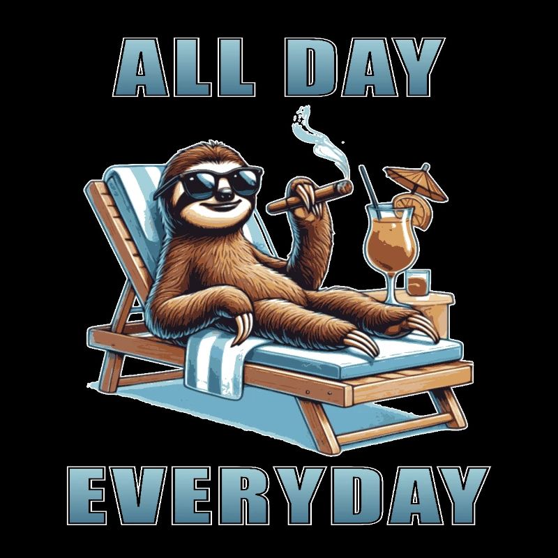 Funny Sloth Laziness Relaxing Late Riser