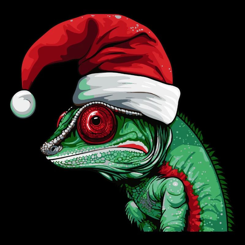 Tête d’animal de Noël caméléon