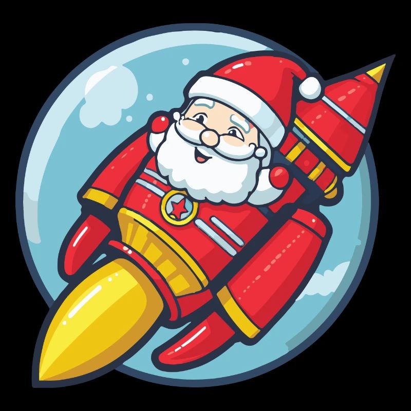 Weihnachtsmann Rakete Comic Weihnachten