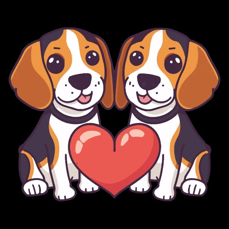 Beagle Hunde Paar Verliebt Valentinstag