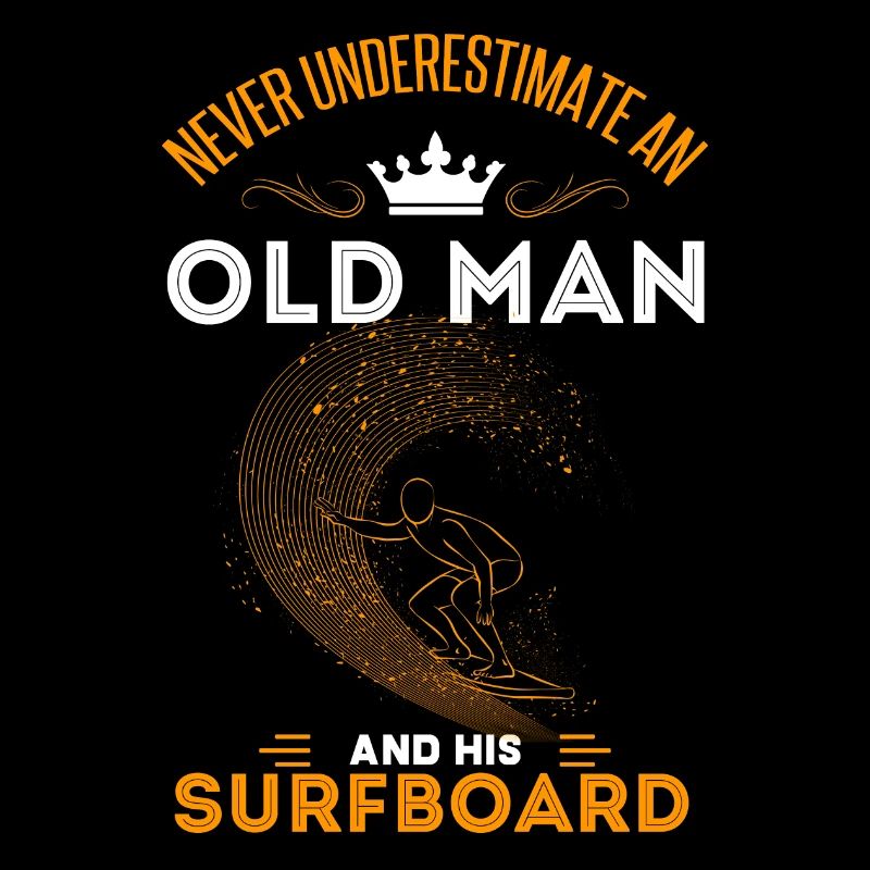 Old Man Surfing Surfer Grandpa Gift Idea Old Man