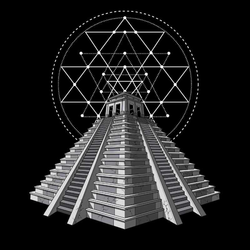 Géométrie sacrée de la pyramide maya aztèque