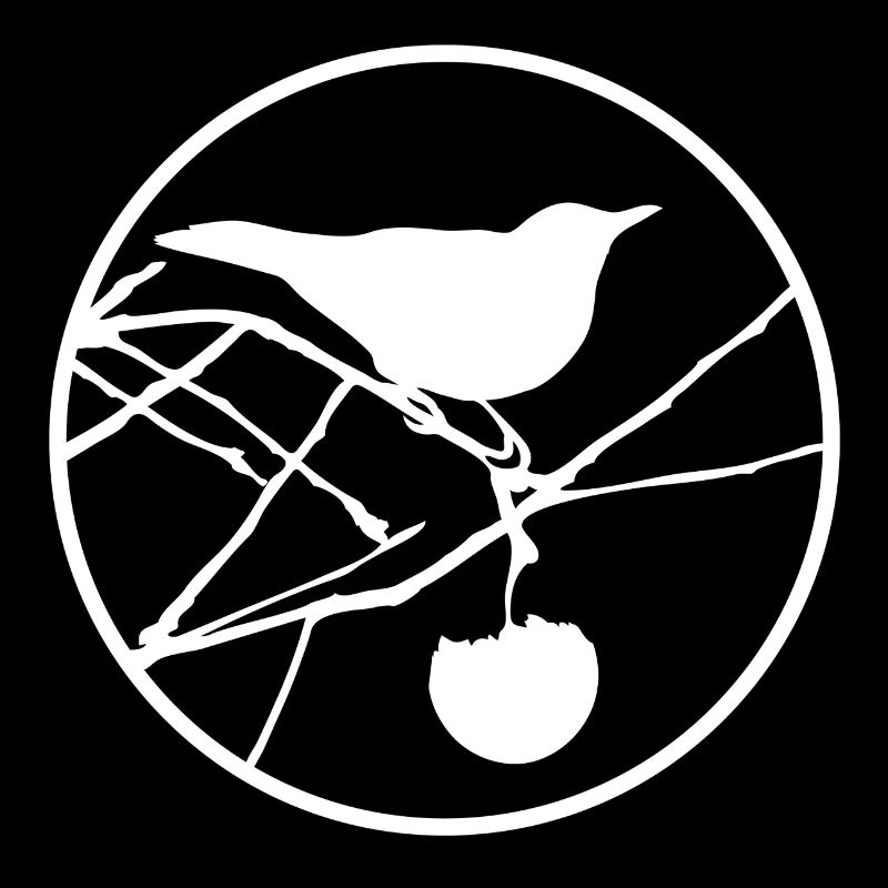 Blackbird in the tree | Blackbird with apple