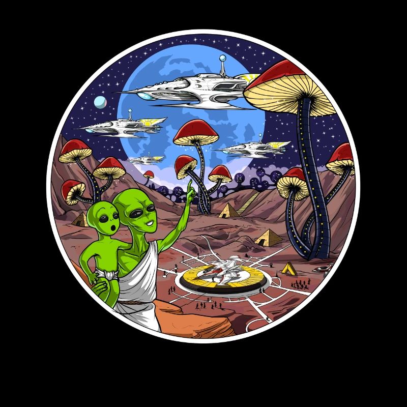 Psychedelische Alien Magic Mushrooms