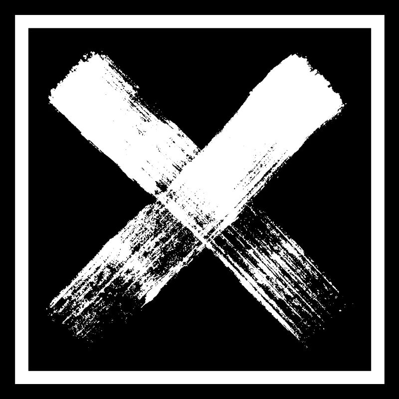 Brush Letter X Square-Grunge Rückendesign