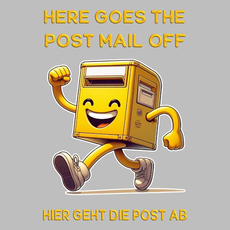 Here goes the post mail off. Hier geht die Post ab