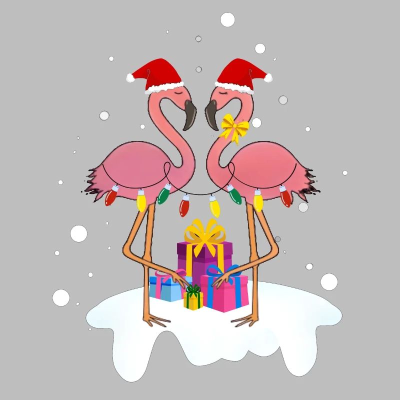 Flamingo-Weihnachten. Weihnachtsgeschenk