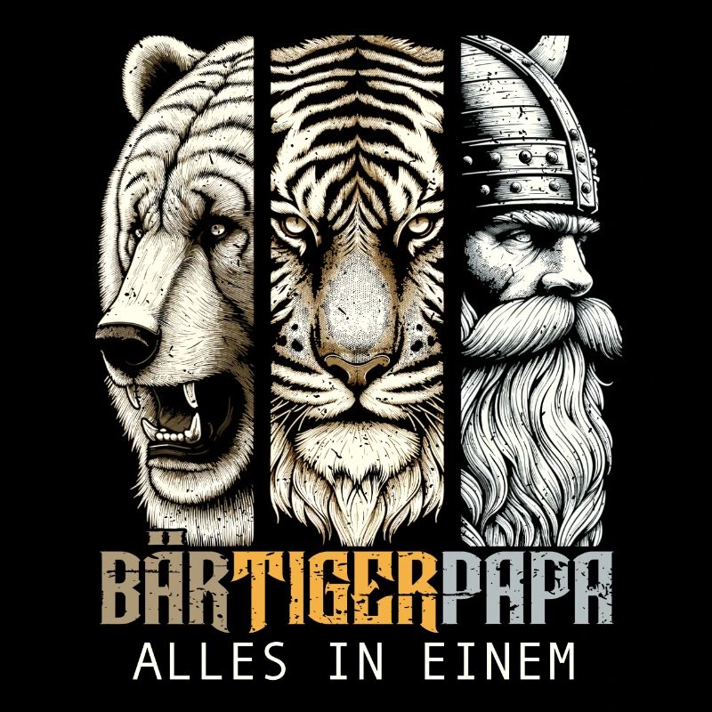 Bärtigerpapa Bär Tiger Mann Geschenk Bart Sprüche