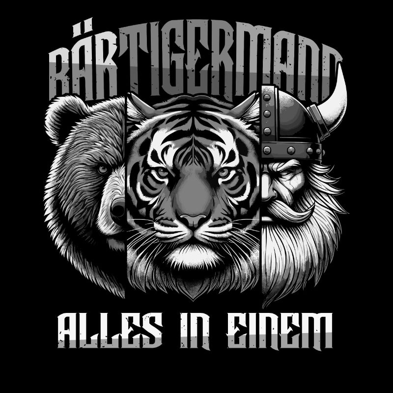 Bärtigermann Bär Tiger Mann Geschenk Bart Sprüche