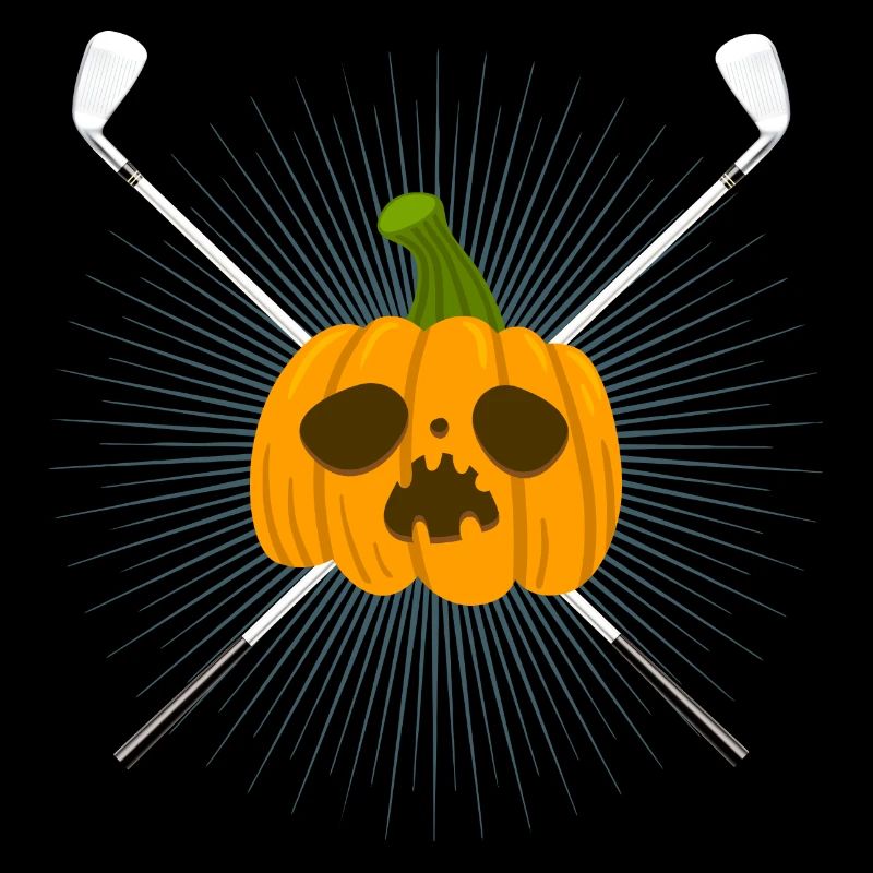 Golf Golfer Halloween Edition Pumpkin Plays Golf