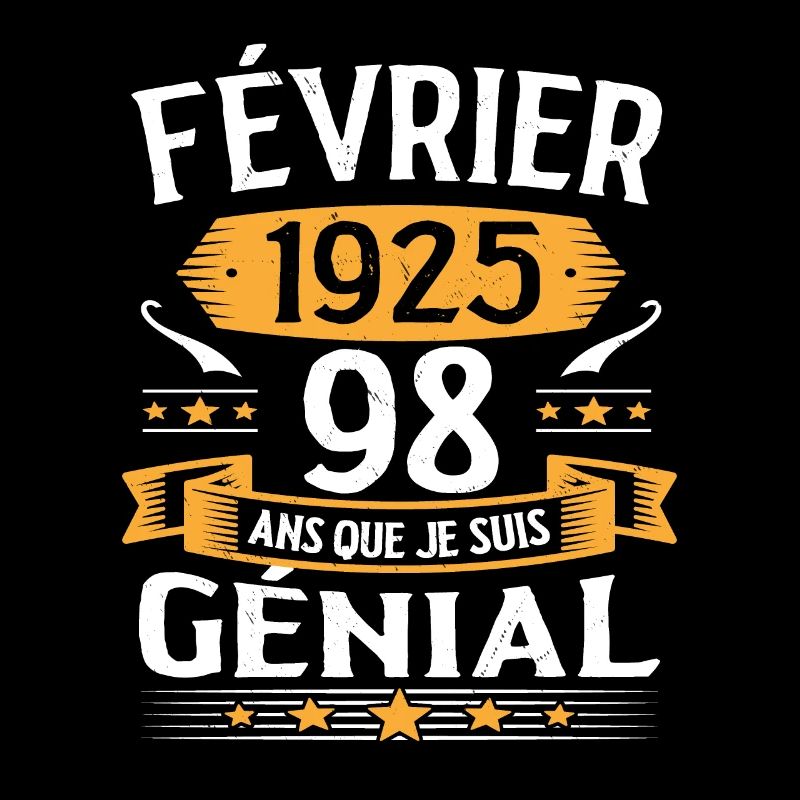 Février 1925 98 Ans Anniversaire Vintage Cadeau