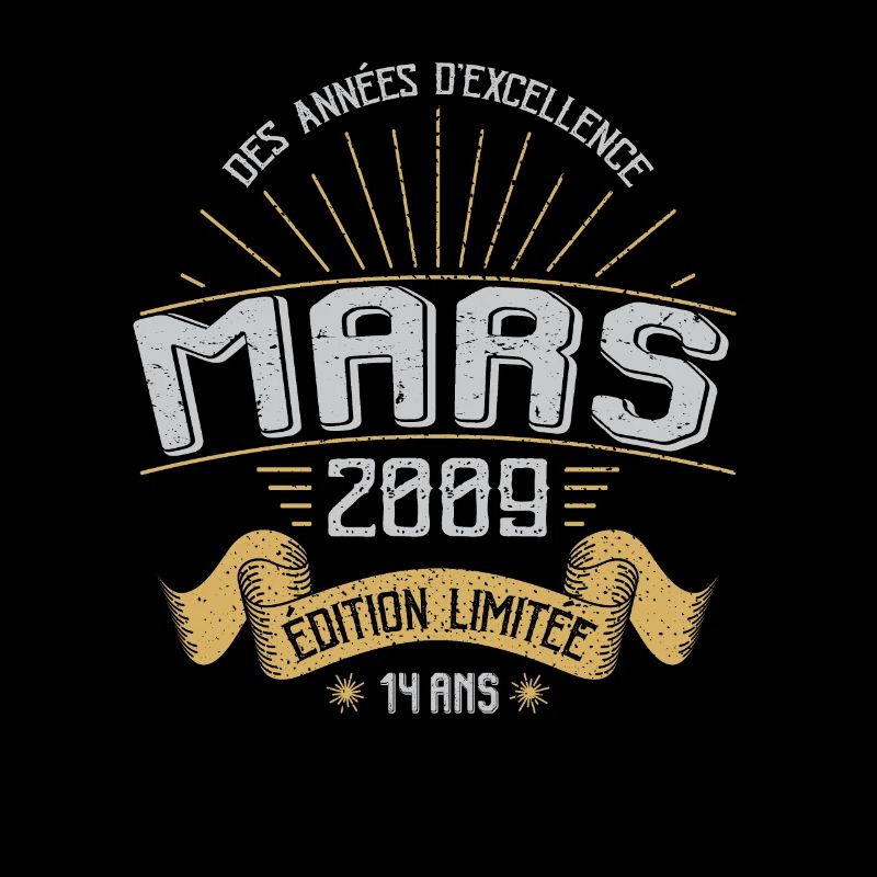 Mars 2009 14 Ans Anniversaire Vintage Idée Cadeau
