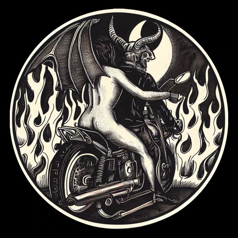 Naked Demon Backpatch - Biker To Hell
