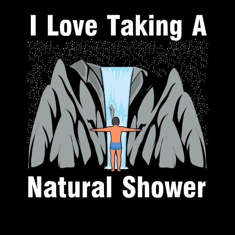 Man Under Waterfall - Natural Shower