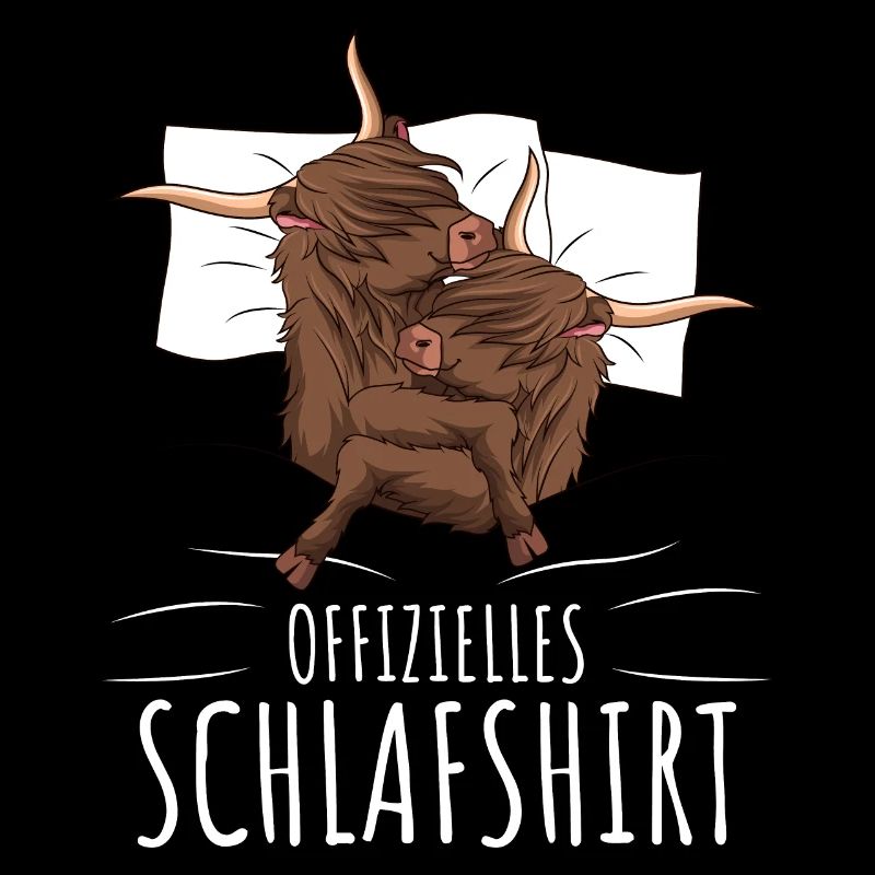 Sleeping shirt Scottish Highland beef