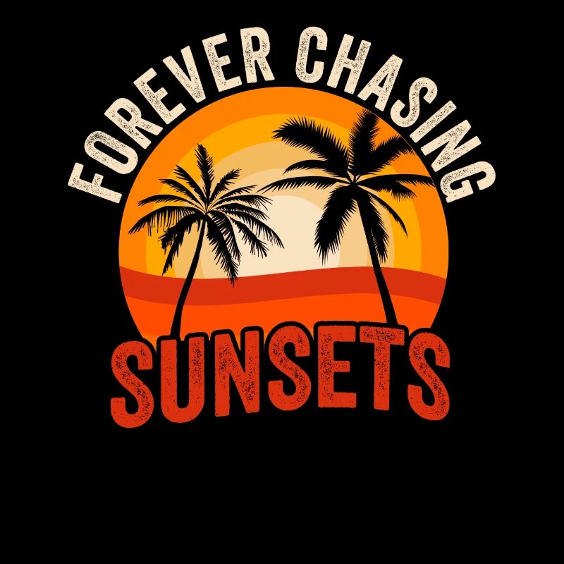 Forever Chasing Sunsets Retro Summer Vacation