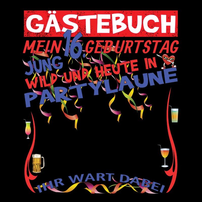 16. Geburtstag Mädchen & Junge Gästebuch