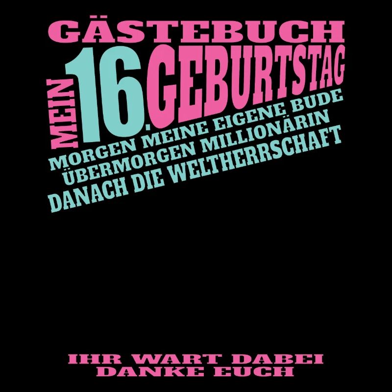 16. Geburtstag Mädchen & Junge Gästebuch