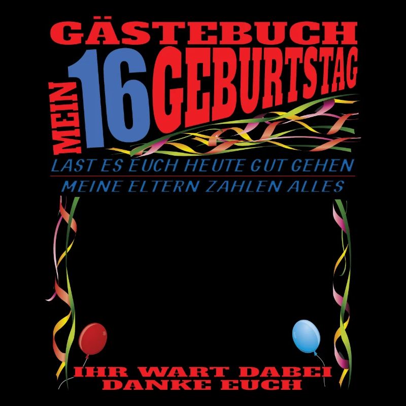16. Geburtstag Mädchen & Junge Gästebuch