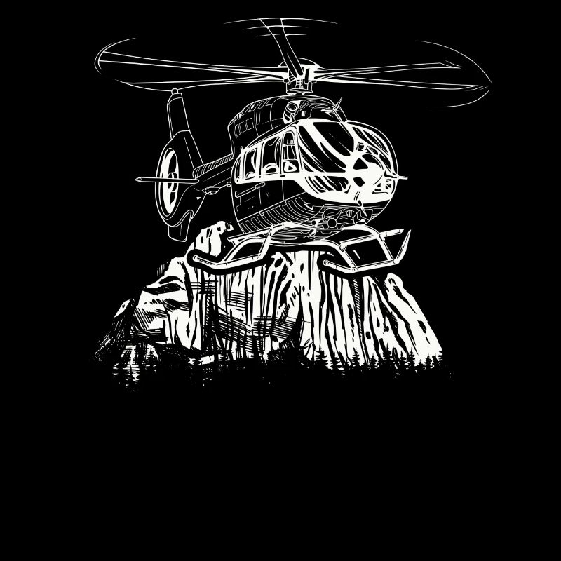Drehflügler Silhouette Hubschrauberpilot
