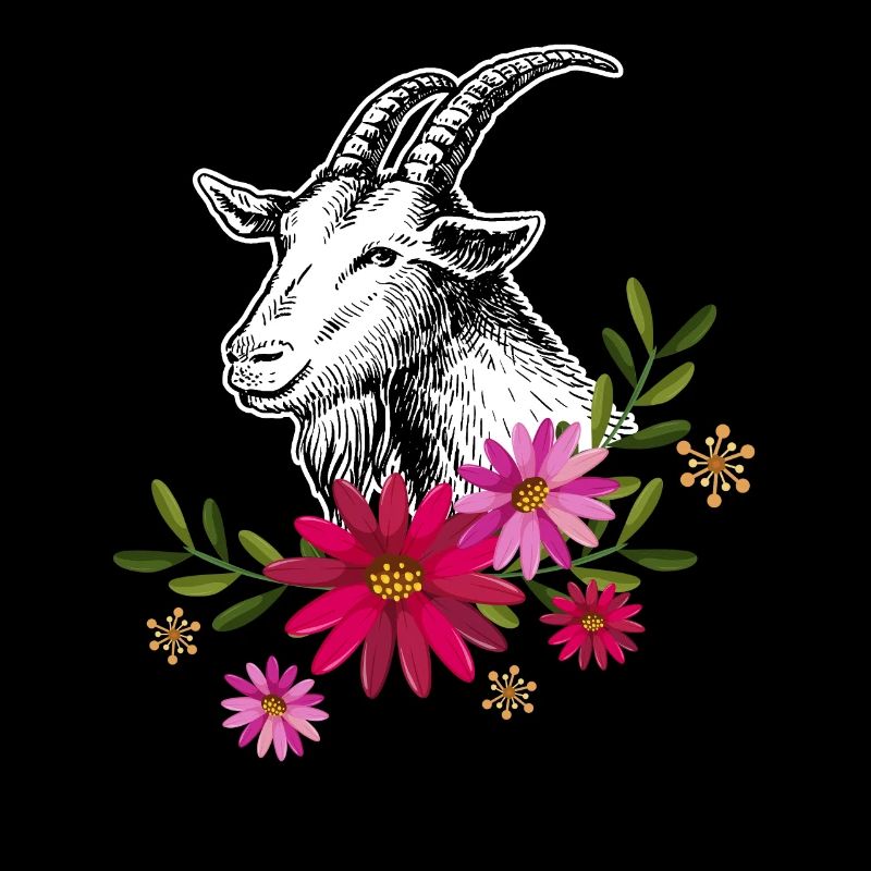 Goat With Flowers