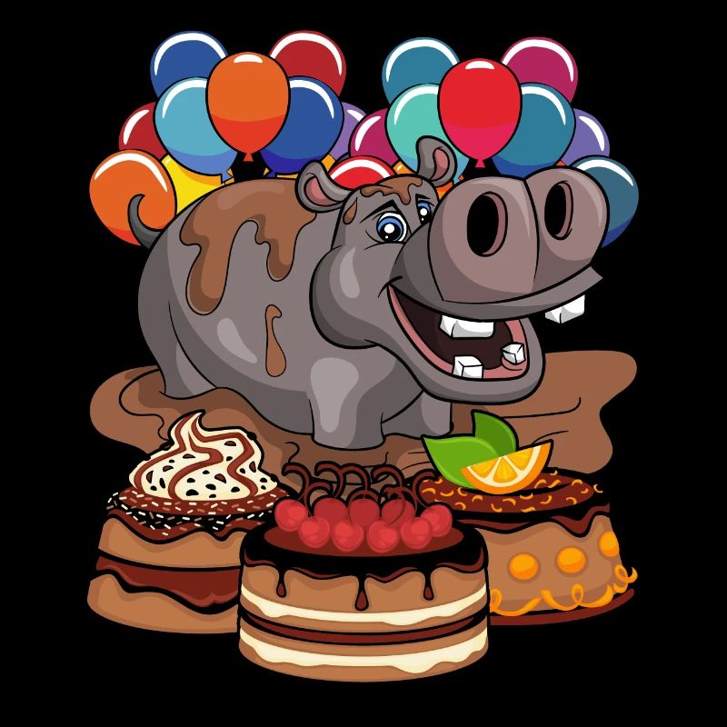Kinder Geburtstag Geschenk Tier Nilpferd