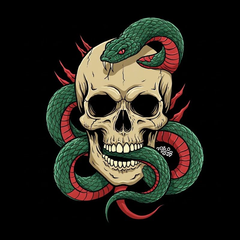 Shadow & – Crâne et serpent combinés