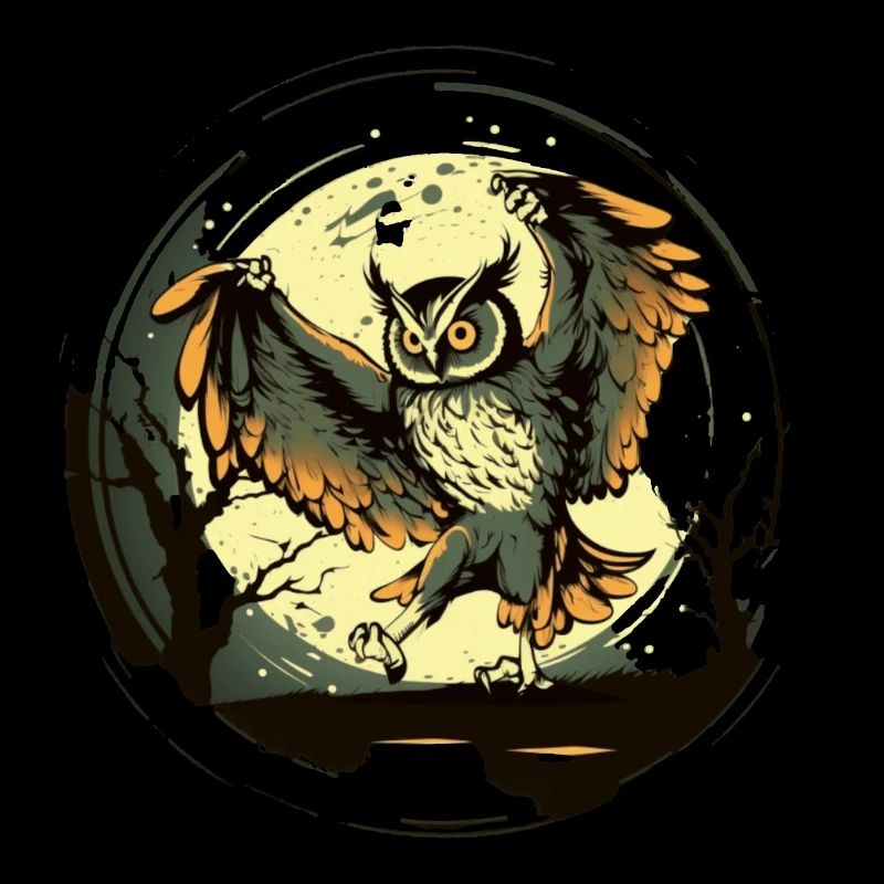 Eule im Mondschein