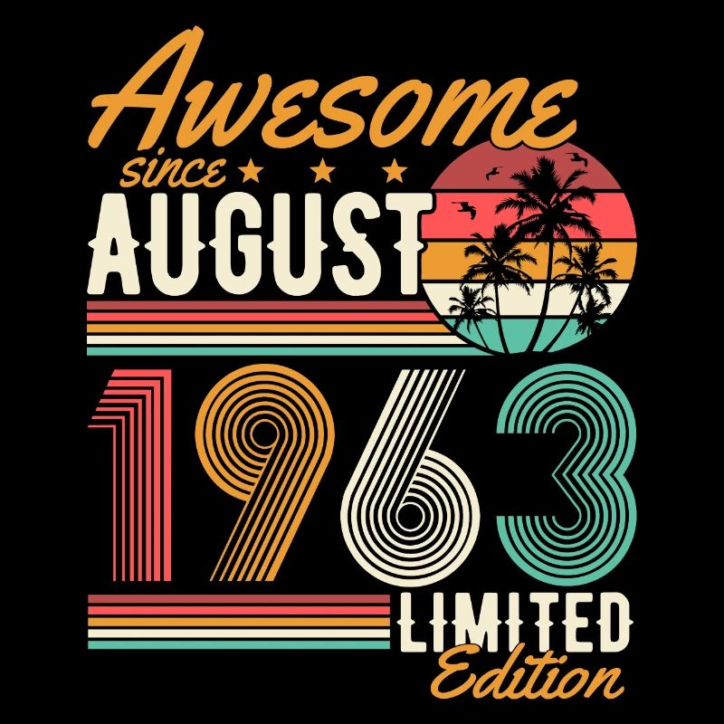 Août 1963 Naissance Anniversaire Rétro