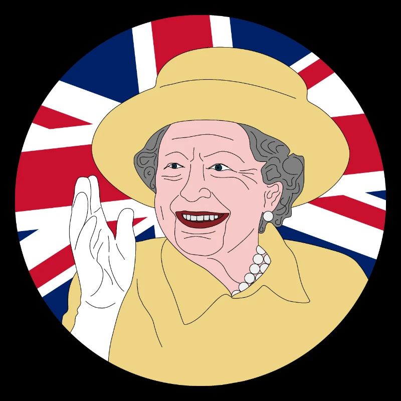 Queen Elizabeth II with British flag