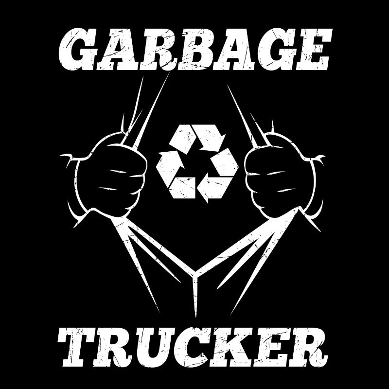 Trash Trucker Recycling Symbol For Garbage Trucker