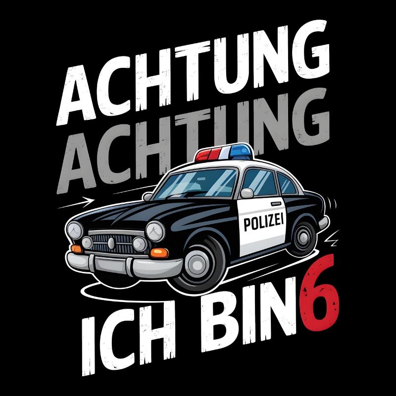 Achtung Ich Bin 6 Polizei 6. Geburtstag
