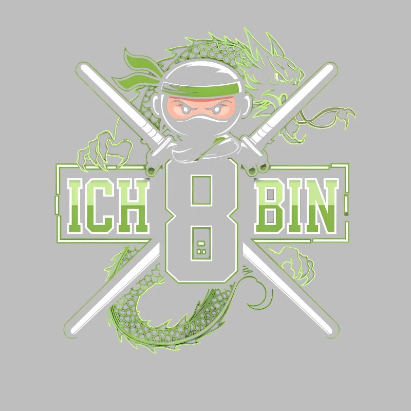 Ich Bin 8 Ninja Geburtstagsshirt