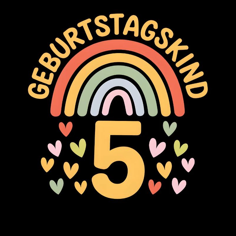 5. Geburtstag Geburtstagskind Regenbogen