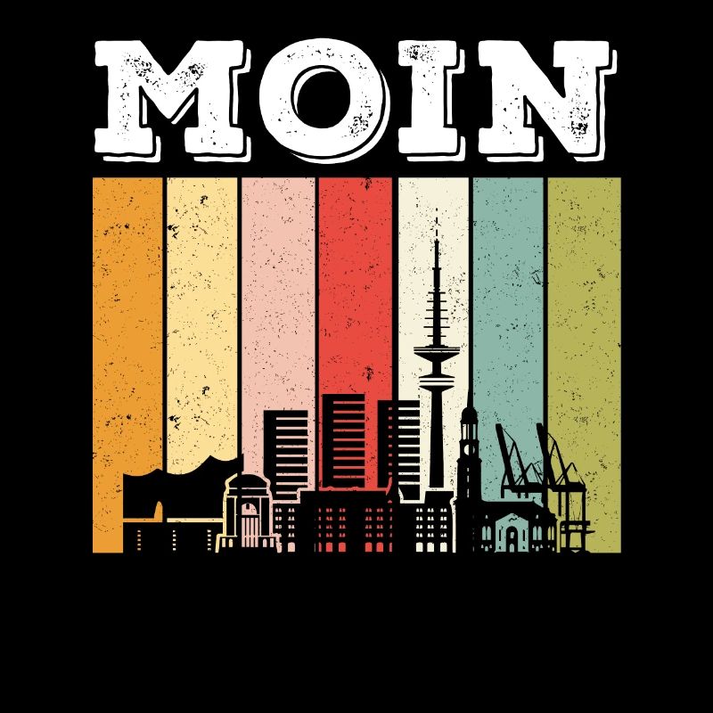 Moin Hamburg Retro Skyline