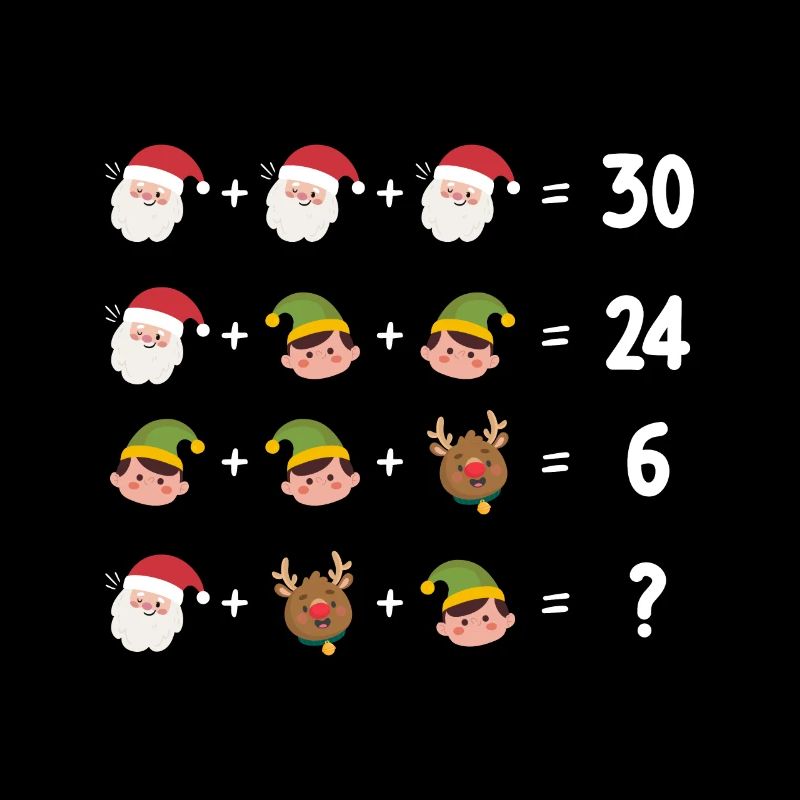 Christmas Math Elves Santa Claus Reindeer