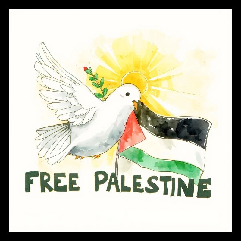 Colombe avec drapeau de la Palestine paix