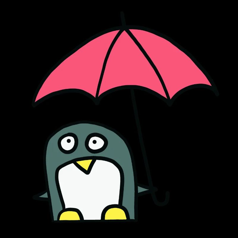 Pinguin mit Regenschirm