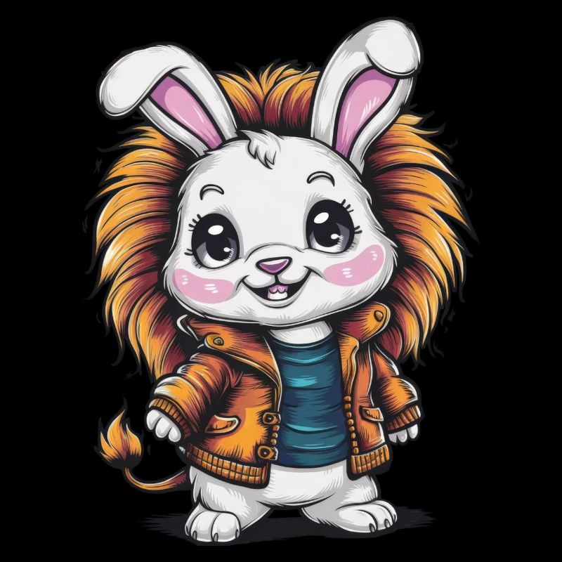 Bunny with pretty lion outfit